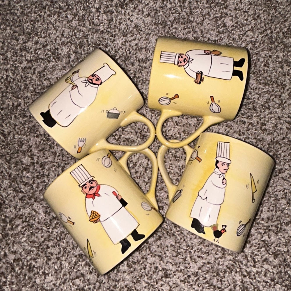 Sir La Table mug set Italian chefs Italian mugs kitchen decor pasta decor